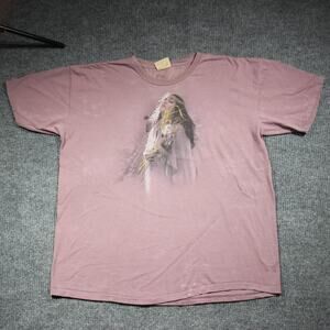 Vintage NOS The Mountain Pocahontas T Shirt Mens 2XL Rose Color Rare Collectible
